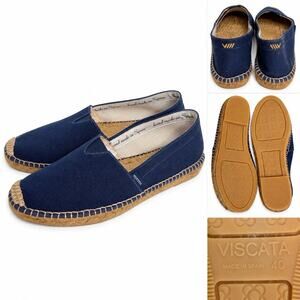 Viscata Women’s EU 40 Navy Blue Canvas Espadrille Flats Slip On Made in Spain